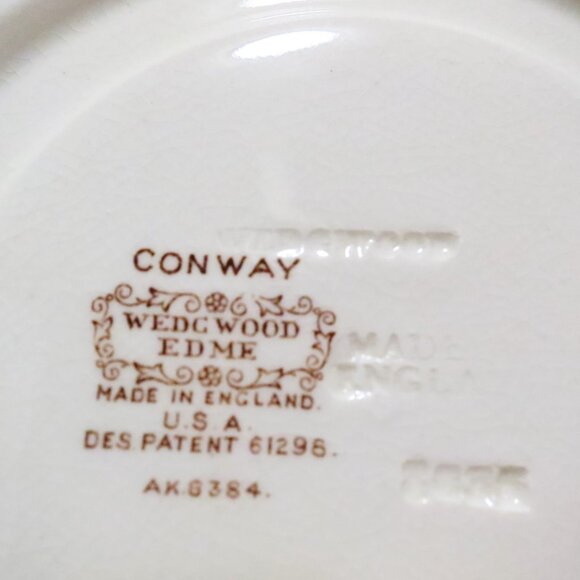 Wedgwood X2 Cream Soup Bouillon Bowl & Saucer Edme Conway Two Handle AK8384 - Picture 12 of 12